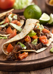 Beef Tacos With Lettuce and Tomato