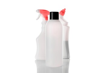 Sanitizer bottle. Empty clear plastic pump container set for antiseptic gel, cosmetic soap and...