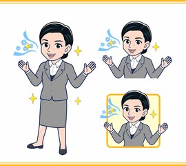 スーツを着た年配の女性