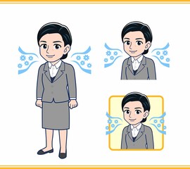 スーツを着た年配の女性