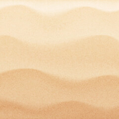 Fototapeta na wymiar Top view of desert dunes or tropical seashore landscape. Wavy sand surface illustration. Realistic coastal beach texture. Summer background of natural sandy seaside shore.