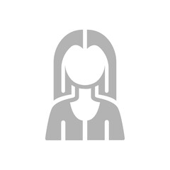 woman icon on a white background, vector illustration