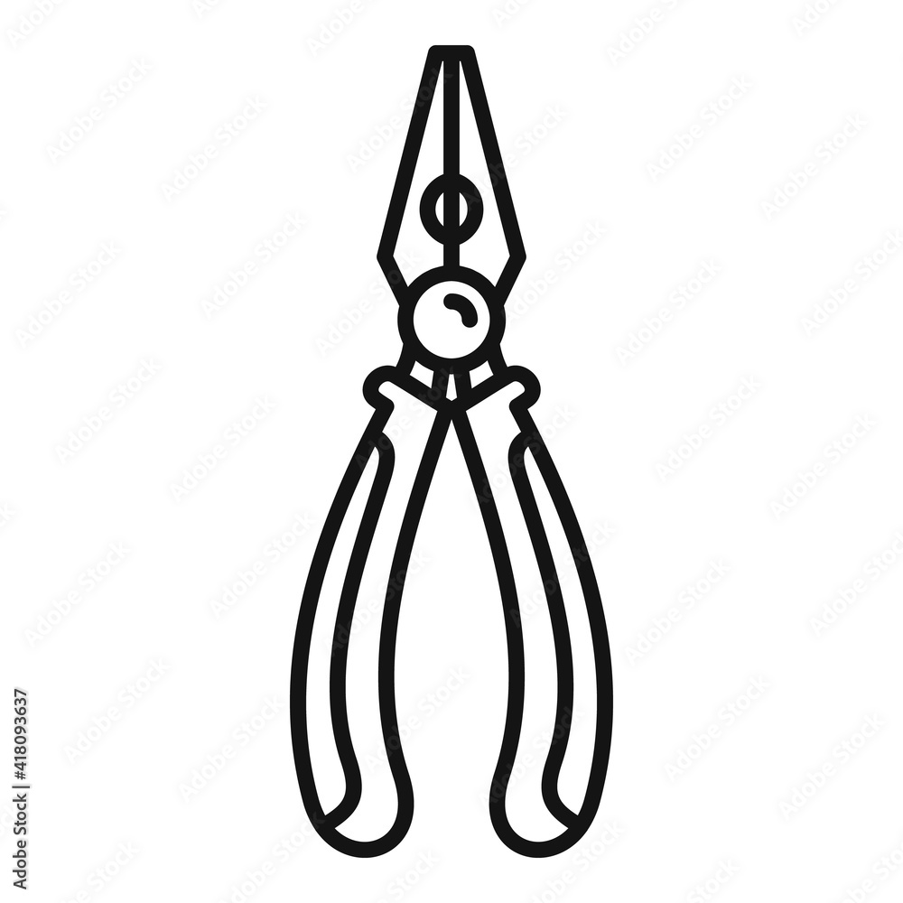 Poster pliers icon. outline pliers vector icon for web design isolated on white background