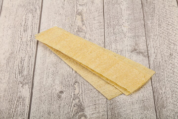 Natural salted potato chips heap