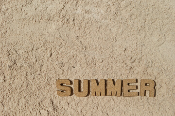 Summer word on the beach sea sand 