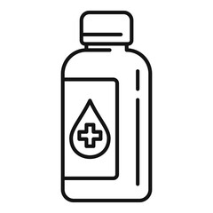 Medical bottle icon. Outline medical bottle vector icon for web design isolated on white background