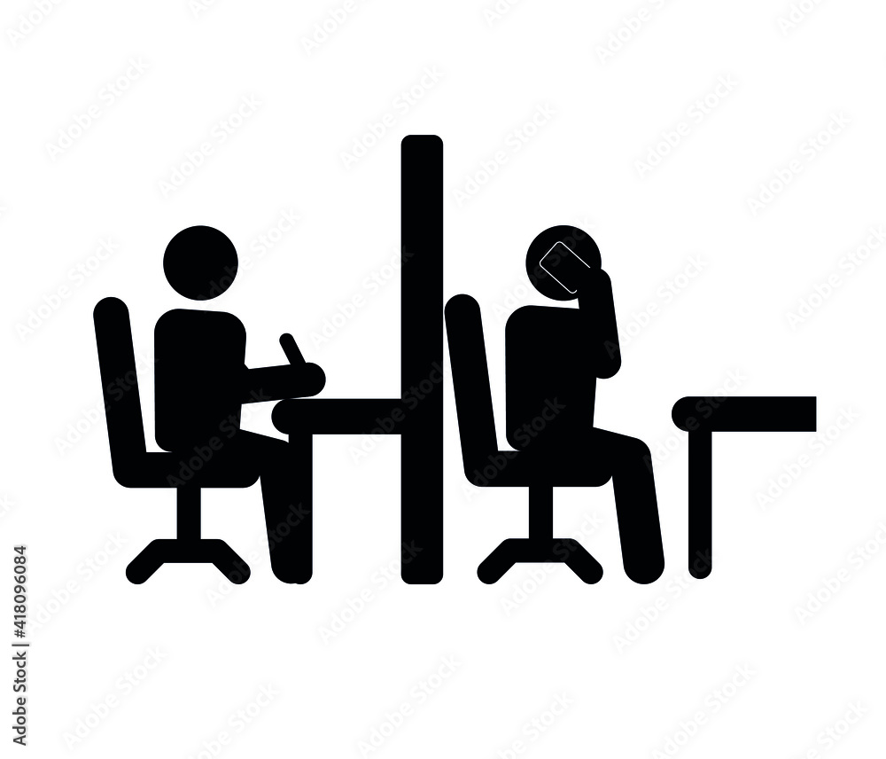 Poster workplace vector icon. editable stroke. symbol in line art style for design, presentation, website o