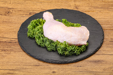 Raw chicken leg for cooking