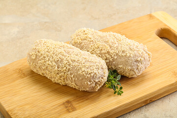 Raw chicken cutlet for roast
