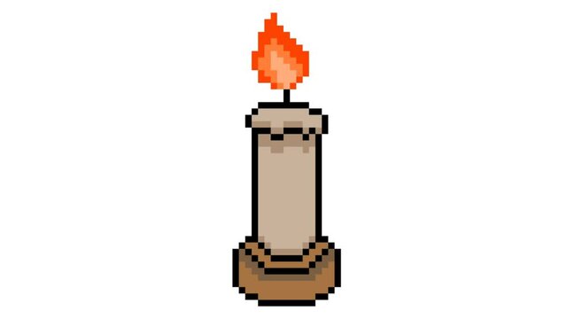 pixel illustration of a light candle 