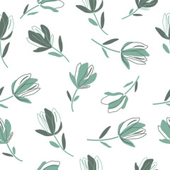 Seamless Pattern Floral Style Design Vector Illustration