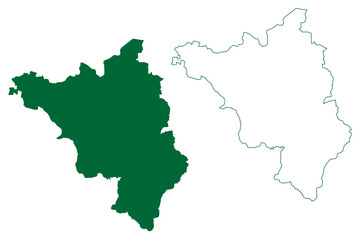 Obraz na płótnie Canvas Jamui district (Bihar State, Munger division, Republic of India) map vector illustration, scribble sketch Jamui map