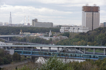 Fototapeta premium View from the Vorobyovy hills. Moscow