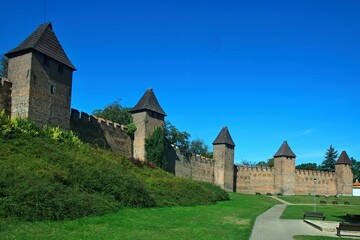 Fototapeta premium Czech Republic - view of the park Under the walls in the town of Nymburk