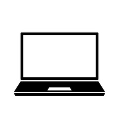 open working laptop. computer icon in flat style