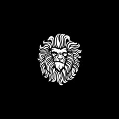 lion head logo vector template illustration design

