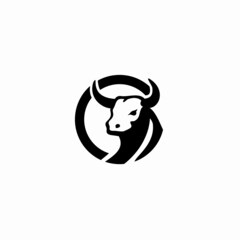 Elegance vector illustration of bull head logo, 
buffalo cow ox bull logo design inspiration.