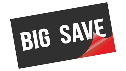 BIG  SAVE text on black red sticker stamp.