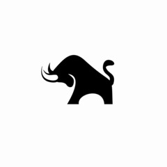 Silhouette Bull logo vector illustration design, creative and simple design,
can uses as logo and template for company.