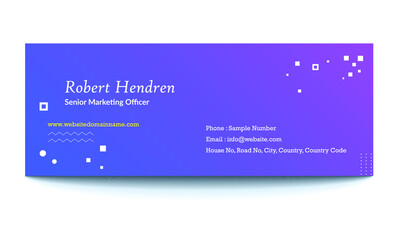 Flat and modern email signature design for professional