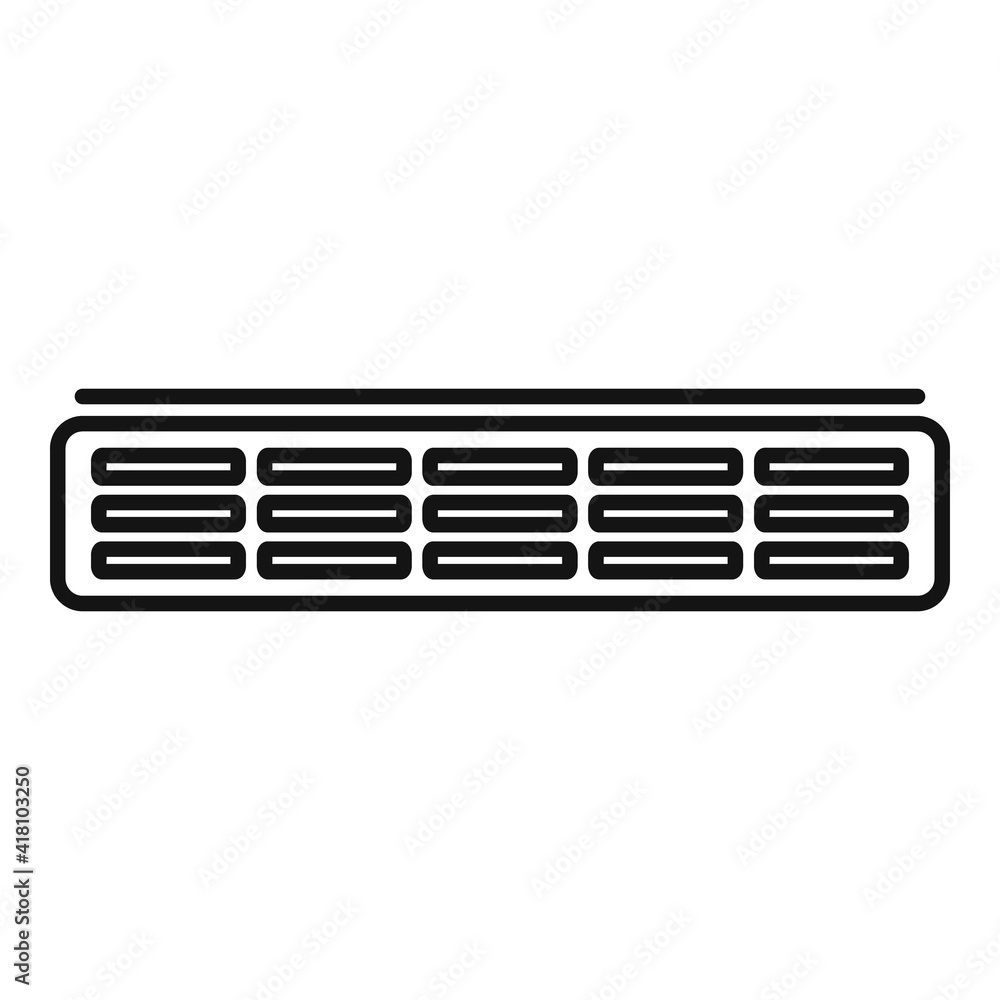 Poster ventilation long frame icon. outline ventilation long frame vector icon for web design isolated on w