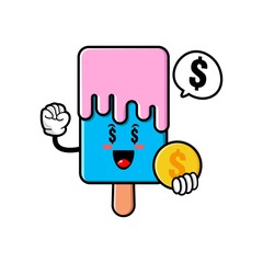cute ice cream ccartoon mascot character