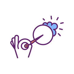 Speculative bubbles reduction RGB color icon. Bubble pops. Spike in asset values within commodity. Rise in prices. Irrational speculative activity. Prices dropping back. Isolated vector illustration