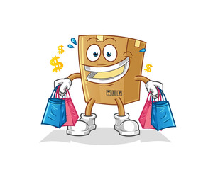 box shoping mascot. cartoon vector