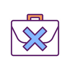 Job crisis RGB color icon. Labour market issues. Workplace loss. Unemployment crisis. Inability for jobs providing. Unemployed workers. Unstable situation at work market. Isolated vector illustration