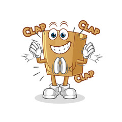 box applause illustration. character vector