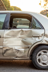 The golden Bourne car door was demolished.