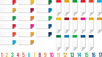 SDGsカラーの付箋ベクターイラストセット no.05