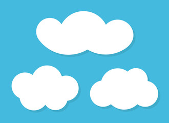 Clouds over blue sky background. Vector illustration.