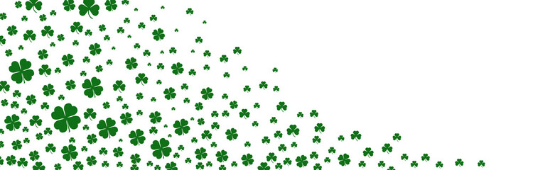 St. Patrick's Day. Background for the design of a postcard for the holiday. Green clover, a symbol of celebration.