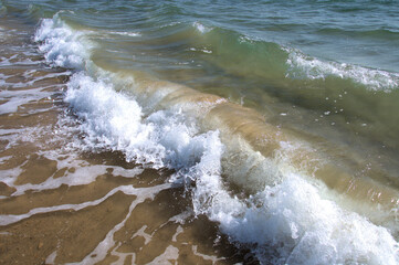Waves along the beach.