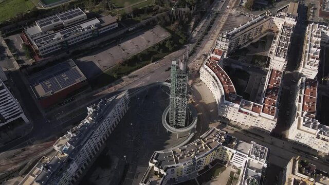 Lisbon Portugal Aerial drone travel video of teh city center of Lisbon, Portugal. It is the most popular and touristic place in Lisbon, Portugal.