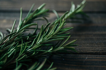 Rosemary on a wooden table