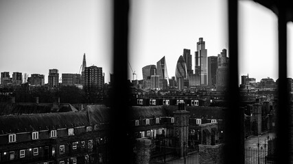 London City skyline, Rooftop city view, the rich poor divide, financial institutions of London, The...