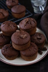 Homemade sweet molten chocolate lava cakes muffins