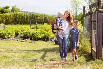 Family weekend outdoor on sunny summer day