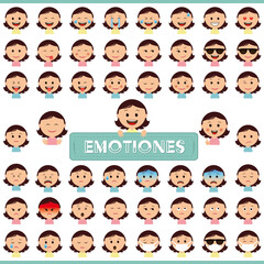 女性　表情　バリエーション　イラスト　セット