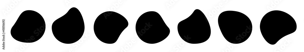 Poster abstract liquid shapes. organic blobs, liquid elements. futuristic shape ink blots. modern graphic e