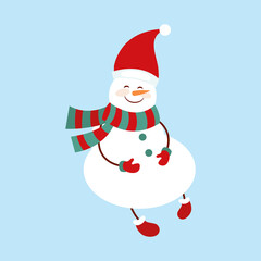 Snowman. Icon. Simple style. Vector illustration isolated on white background
