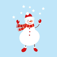 Snowman. Icon. Simple style. Vector illustration isolated on white background