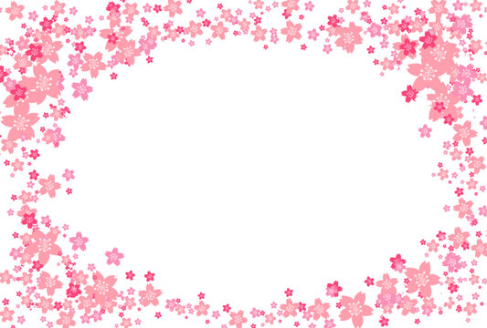 桜の花びら円形のフレーム