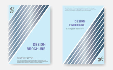 Cover for magazine, project, presentation, annual report, layout. Light blue with dark oblique stripes.