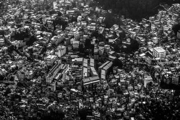 Rocinha, the most famous favela in Rio de Janeiro, Brazil, seen from the trail to the Dois Irmãos (Two Brothers) summit.
