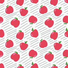 Apple seamless pattern. Vector illustration