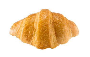 Top view of Fresh croissant isolated on white background