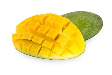 green mango fruit isolated on white background